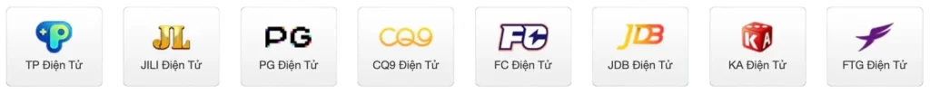 Logos of Leading Casino Providers JILI PG Soft Pragmatic Play Evolution